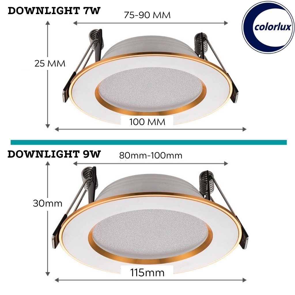 Đèn Âm Trần Downlight 3 Chế Độ 3 Màu Ánh Sáng COLORLUX 7W 9W #amtran