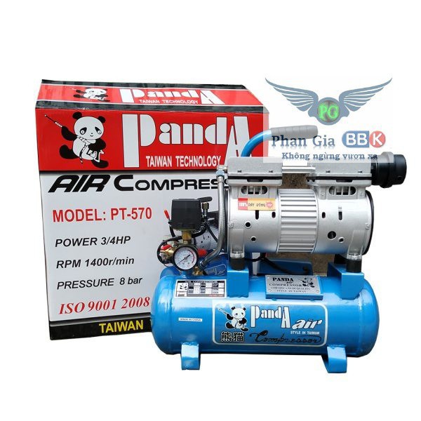 Máy nén khí Panda 24L, máy nén khí không dầu, máy nén khí 24 lít, máy nén khí, máy phun sơn 100% dây đồng