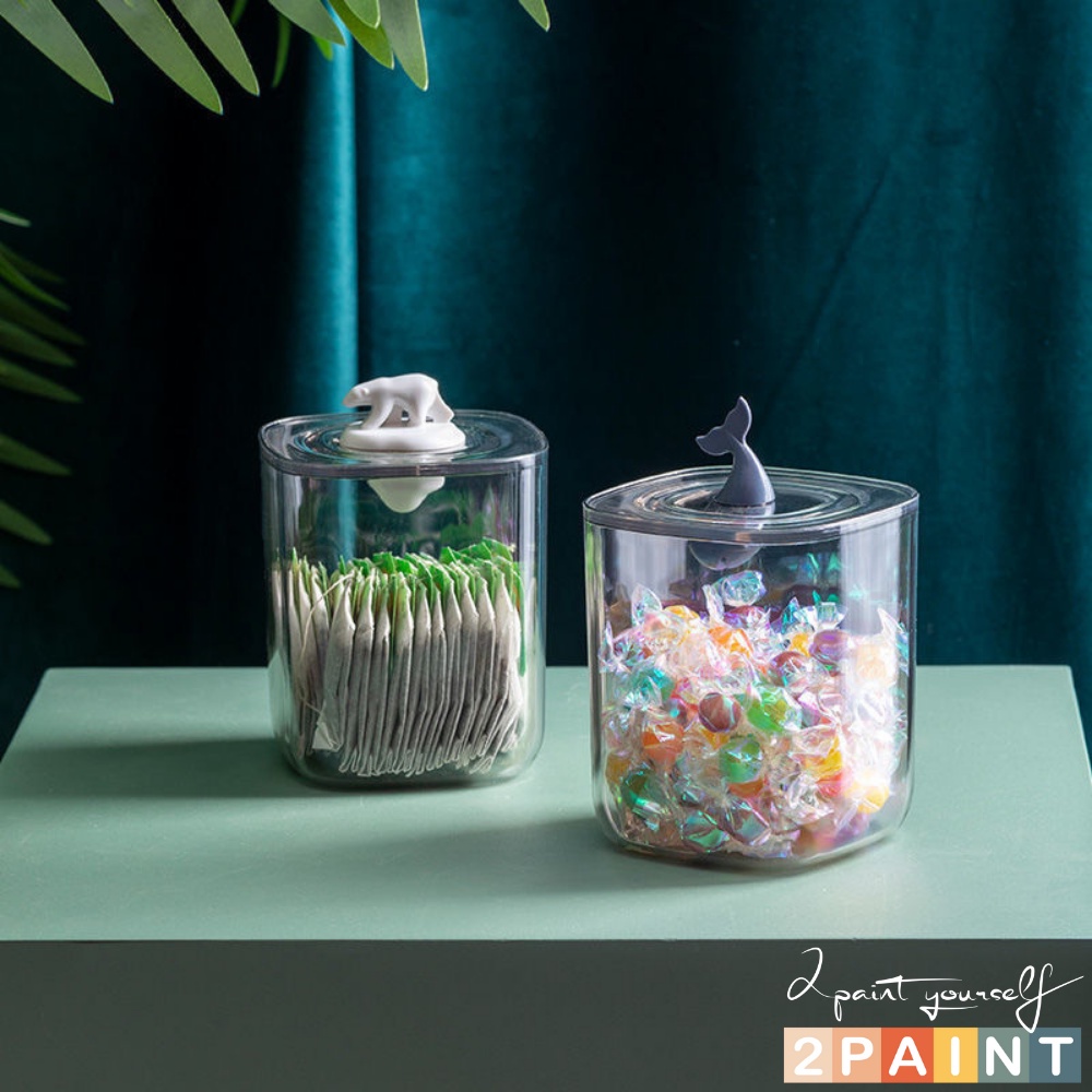 Hộp đựng bông tẩy trang và tăm bông trong suốt Decor