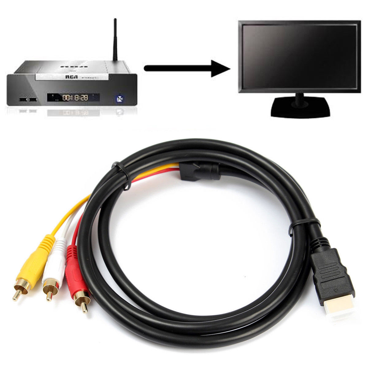 DVD Cáp Chuyển Đổi Hdmi Sang 3 Rca Tốc Độ Cao 1080p 5ft