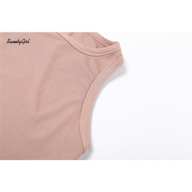 Set Đồ Thể Thao Gồm Áo Tank Top Ôm Dáng Phối Quần Short Có Khóa Kéo Dành Cho Nữ
