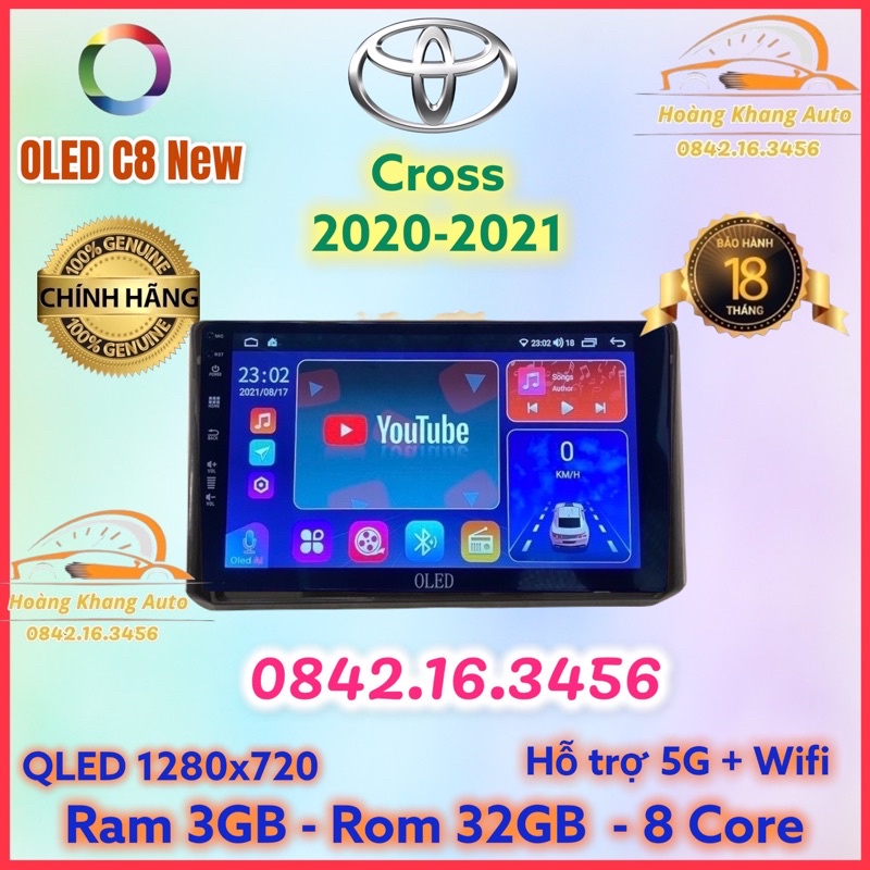 Màn hình android OLED C8 New theo xe Cross 2020 - 2021  kèm dưỡng và jack nguồn zin theo xe