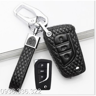 Bao da chìa khóa ô tô + móc khóa cao cấp cho xe Toyota Corolla Altis