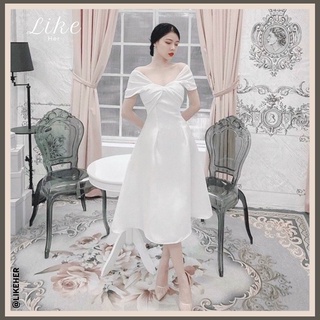 Likeher - đầm dự tiệc đầm trễ vai xoắn ngực d11