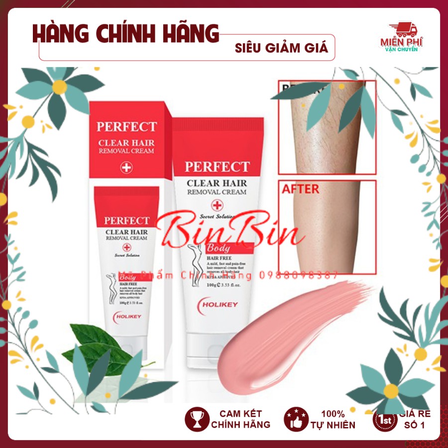 [Tẩy Sạch 100% - Hàng Nhập Khẩu] Kem tẩy lông - Tẩy lông Holikey Perfect Clear Hair Removal Cream Hàn Quốc 100ml
