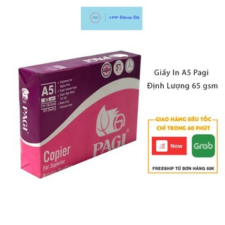 Giấy In A5 Pagi Định Lượng 65 gsm Trắng Sáng 80%