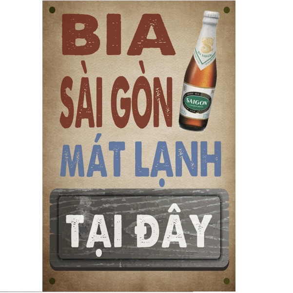 (30x40cm) Tranh thiếc chủ đề Việt Nam: phụ nữ, cafe, beer, Sài Gòn xưa