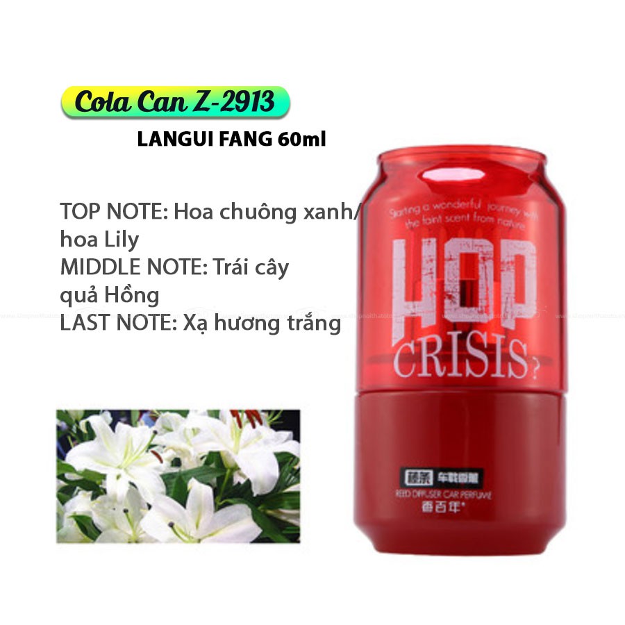 [Mã BMBAU50 giảm 10% đơn 99k] Nước Hoa Ô Tô CARORI Cola Can Z2913 Langui Fang 60ml Nhập Khẩu Chính Hãng