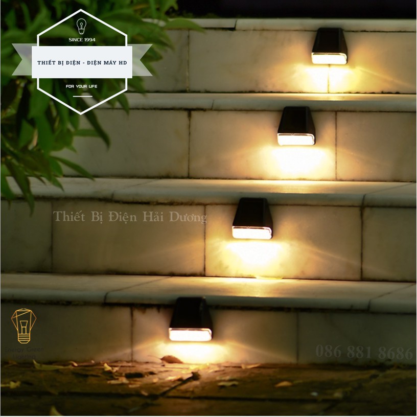 Đèn LED Gắn Tường - Chân Cầu Thang - Trang Trí Sân Vườn - Chiếu Sáng Lối Đi - Sử Dụng Năng Lượng Mặt Trời HC-35 AS Vàng