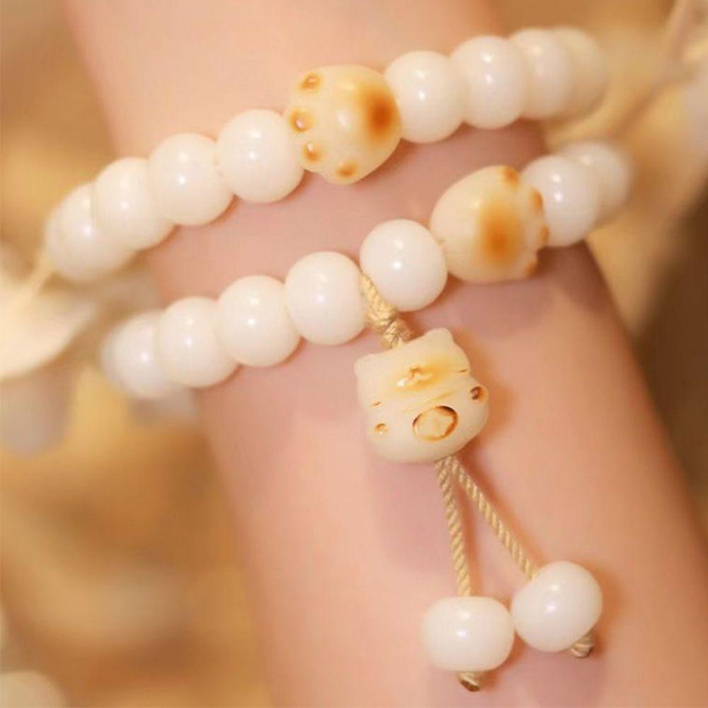 Vòng Tay Chuỗi Hạt Thủy Tinh Hình Chân Mèo Dễ Thương Cho Nữ