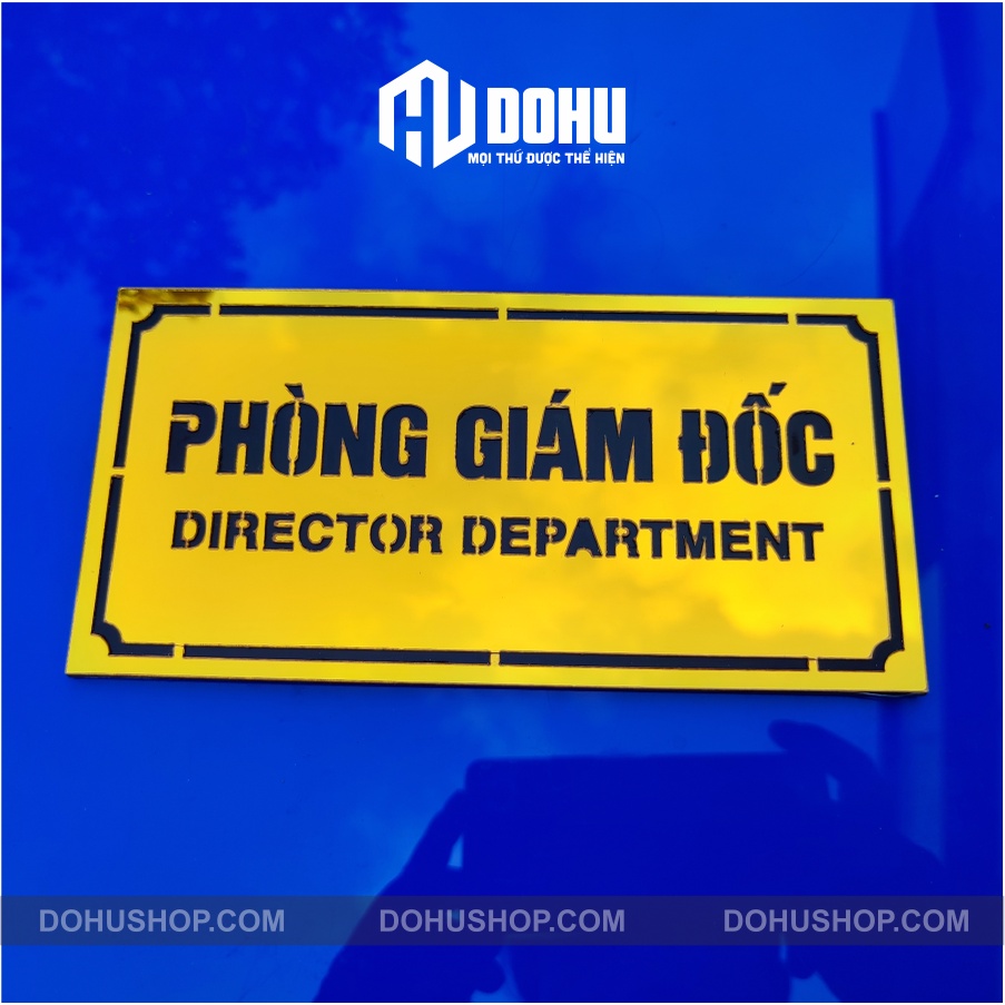 Bảng Phòng Vip Tráng Gương Vàng - Thay Đổi Nội Dung Theo Yêu Cầu - Có Sẵn Bằng Keo 2 Mặt Phía Sau - DH135