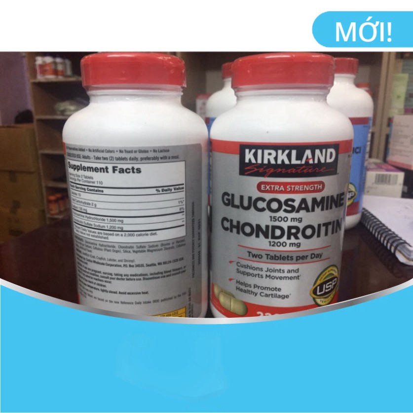 XẢ XẢ XẢ Viên uống bổ khớp Glucosamine 1500mg & chondroitin 1200mg 220 viên - Glucosamin Kirkland XẢ XẢ XẢ