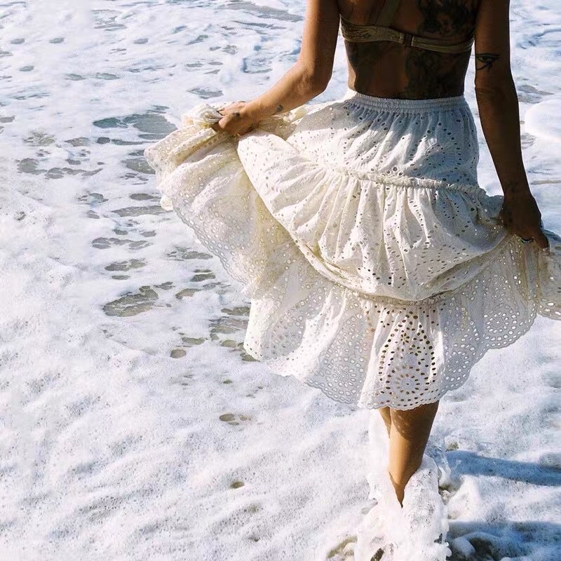 Chân váy phong cách Vintage nữ dáng xoè hàng Quảng Châu