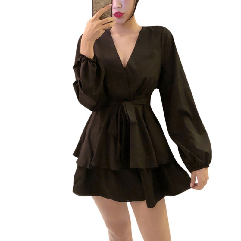 Đầm dài tay màu trơn kiểu dáng đơn giản thời trang cho nữ | BigBuy360 - bigbuy360.vn