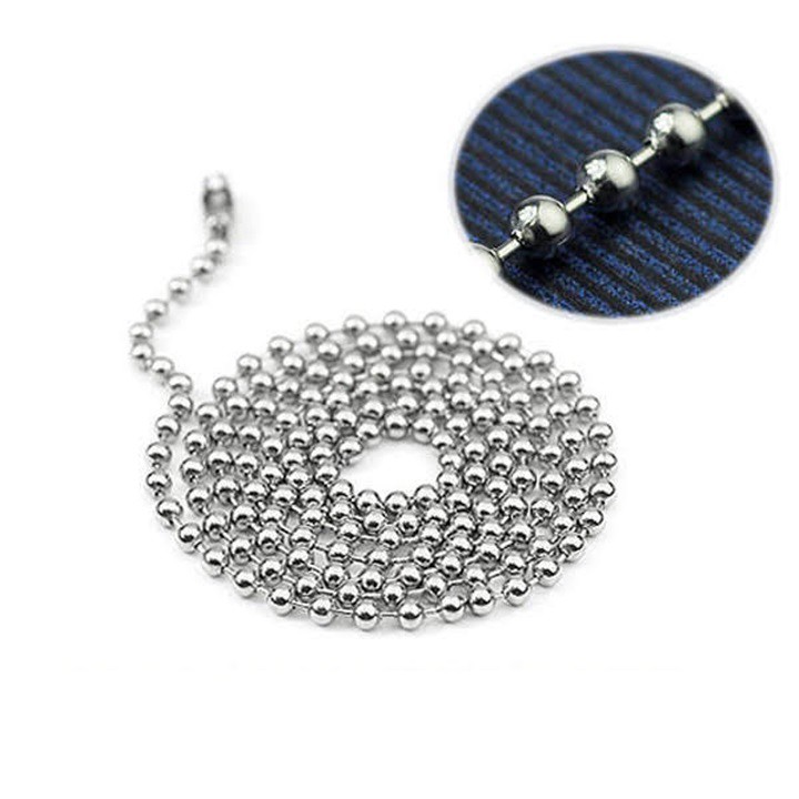 Dây bi inox D01 bản to 3mm - dài 60cm không đen khồn rỉ vĩnh viễn ball chain titan