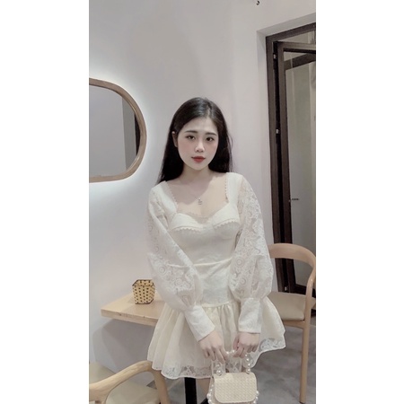 Váy ren bồng tiểu thư