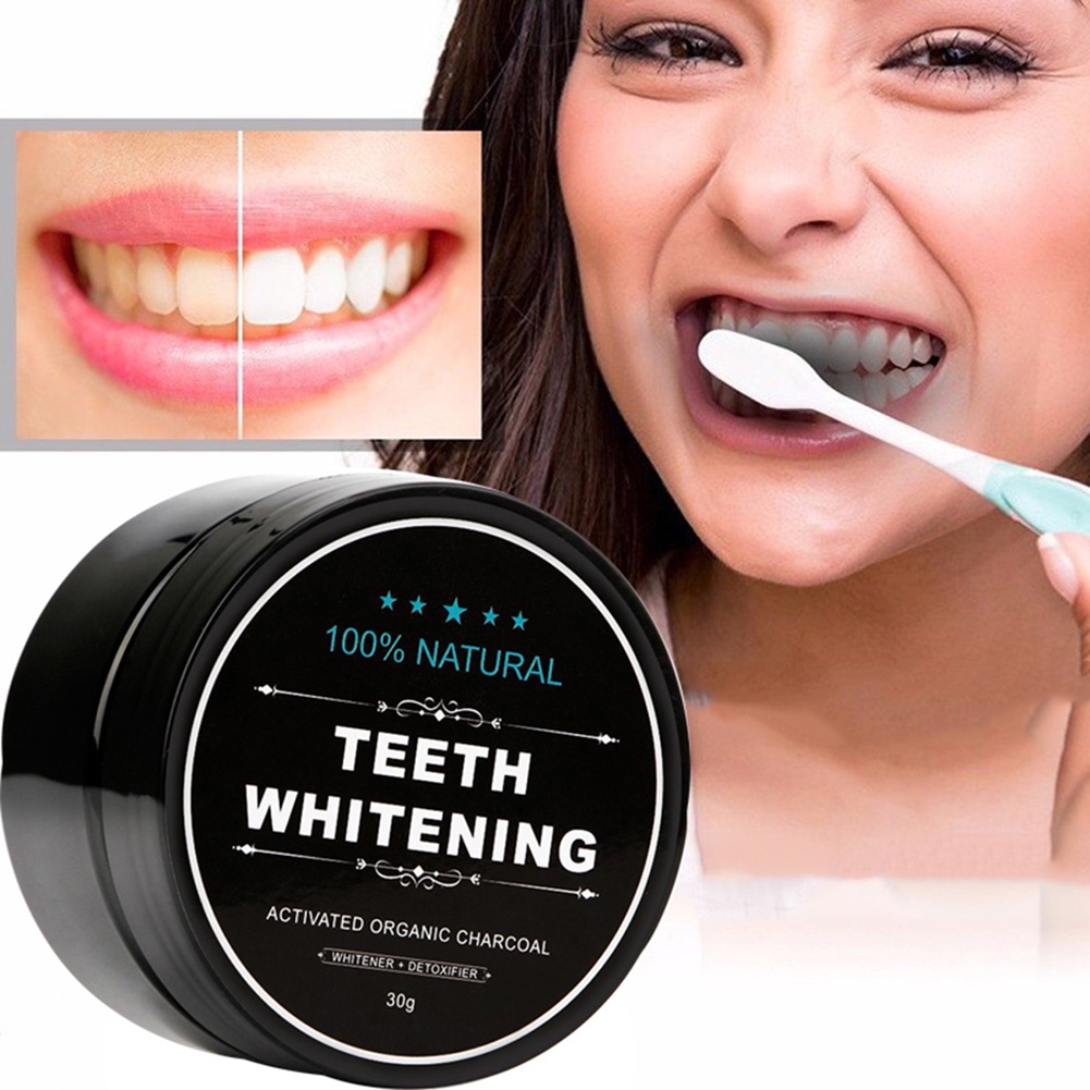 Bột tẩy trắng răng than tre Hoạt Tính whitening 30g, Giúp trắng rắng tại nhà.