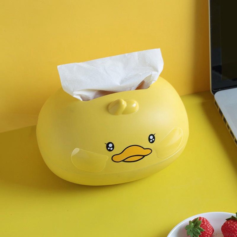 Hộp Đựng Khăn Giấy Để Bàn Hình Vịt Vàng Hoạt Hình Sáng Tạo - Hộp Khăn Giấy Vịt