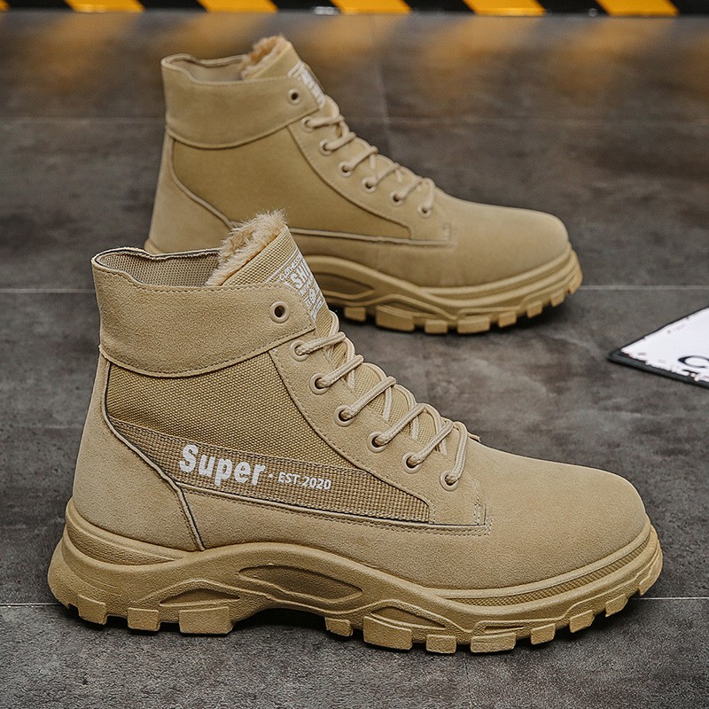 Giày Bốt Martin Cổ Cao Lót Cotton Giữ Ấm Mùa Đông Hàng Mới Dành Cho Nam Giới 2021 | BigBuy360 - bigbuy360.vn