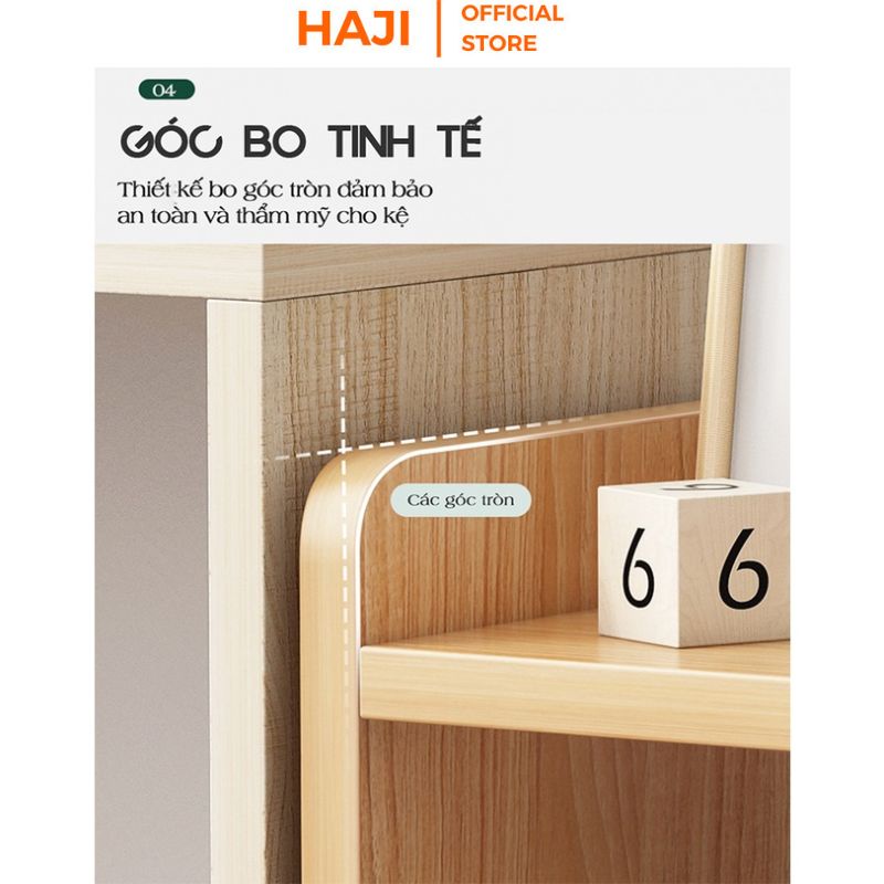 Giá sách gỗ mini thương hiệu HAJI kết hợp tab đầu giường đa decor góc phòng ấn tượng A156