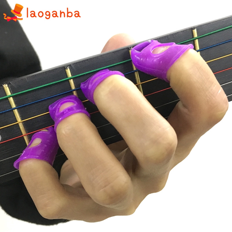 Bộ 5 dụng cụ silicon bảo vệ ngón tay kích thước khác nhau hỗ trợ tập đánh đàn guitar