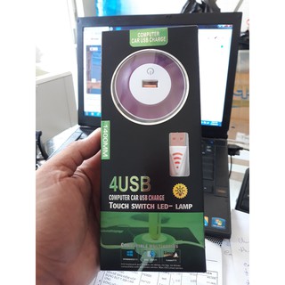 Hub 4 Cổng Usb Đèn Led 1 Chạm - Computer Car Usb Charge
