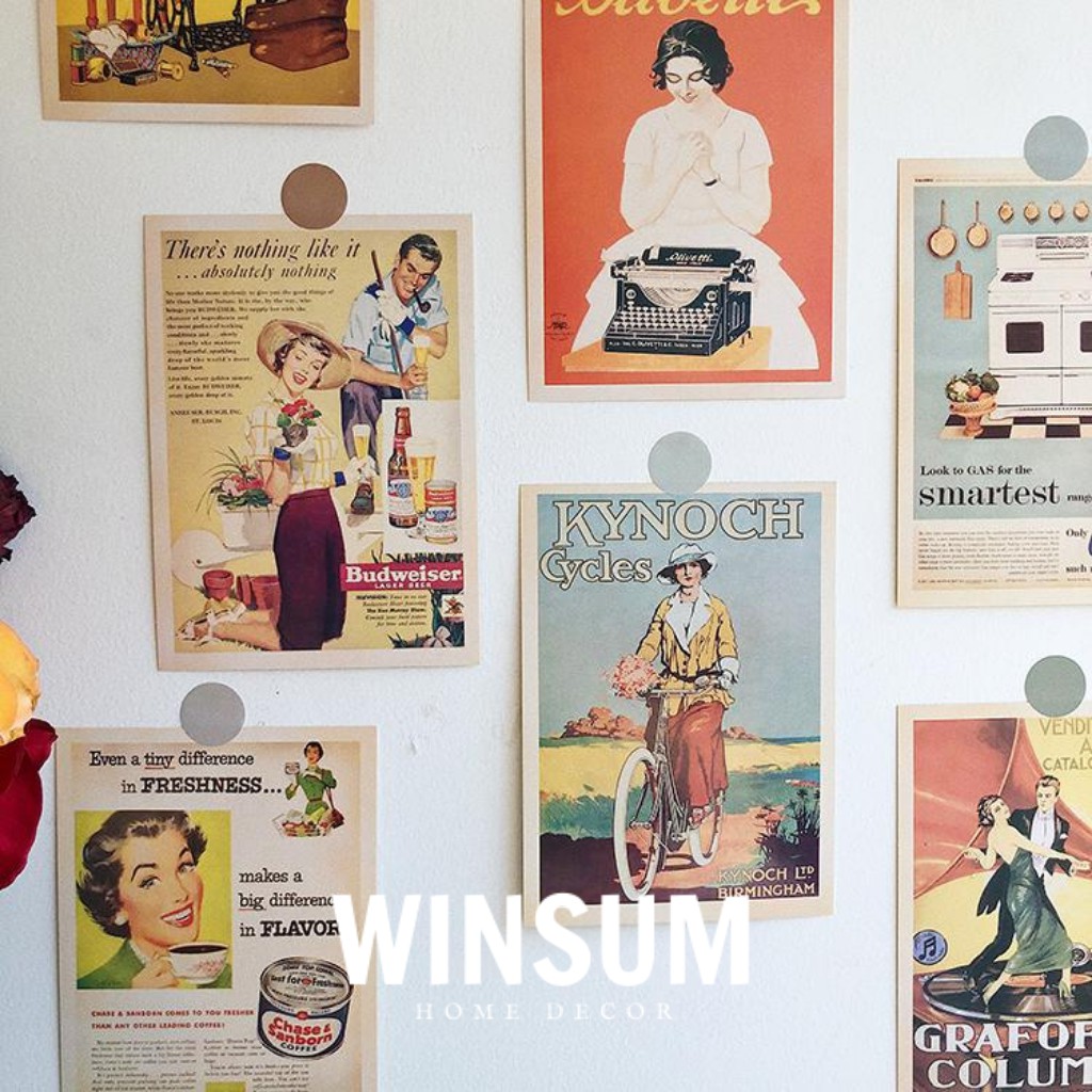30 Tấm Postcard Dán Tường, Chụp Ảnh Flatlay Phong Cách Retro-  Winsum.decor | BigBuy360 - bigbuy360.vn