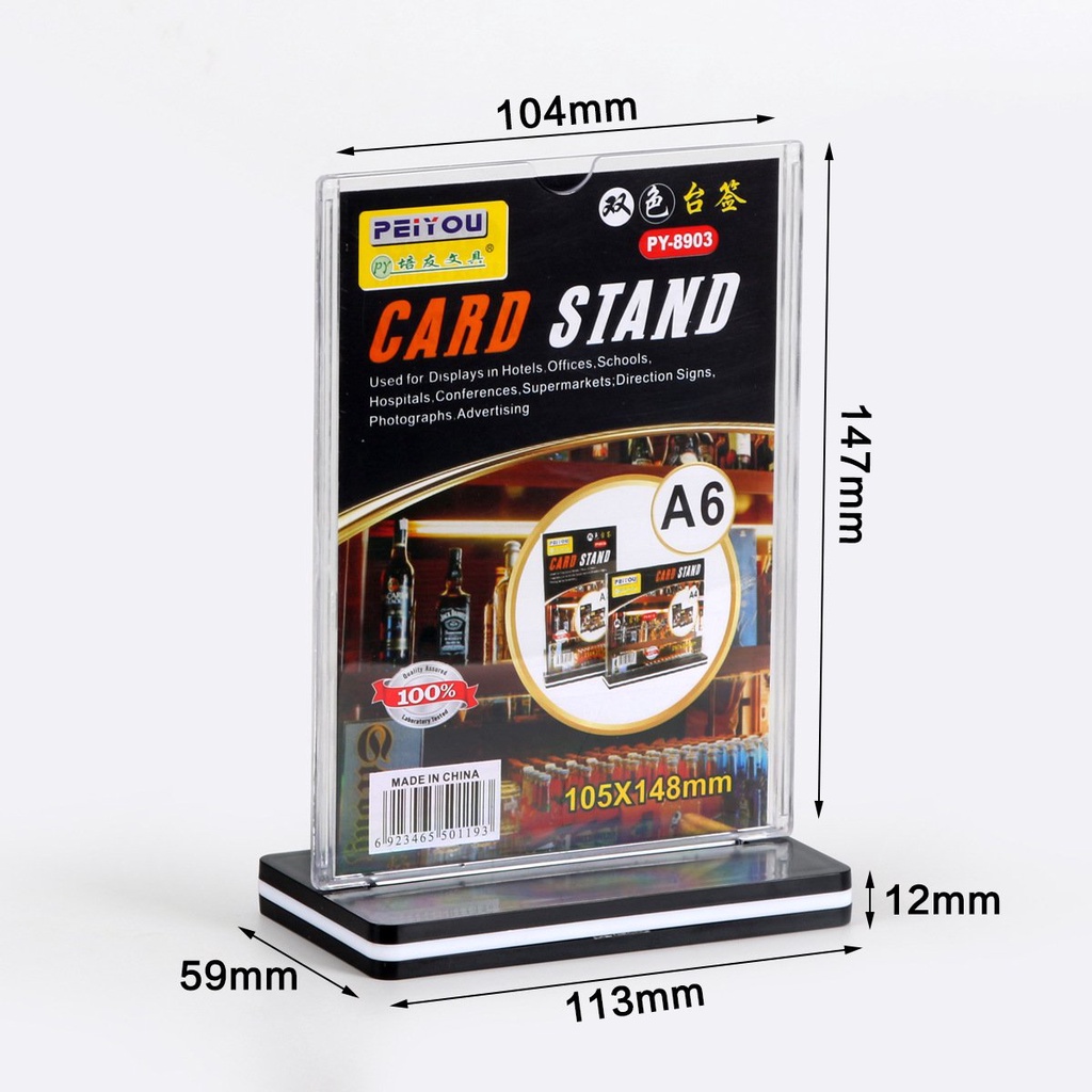 Kệ mica để bàn A4 A5 A6 B6 A7, menu mica dày 5mm đủ kích thước