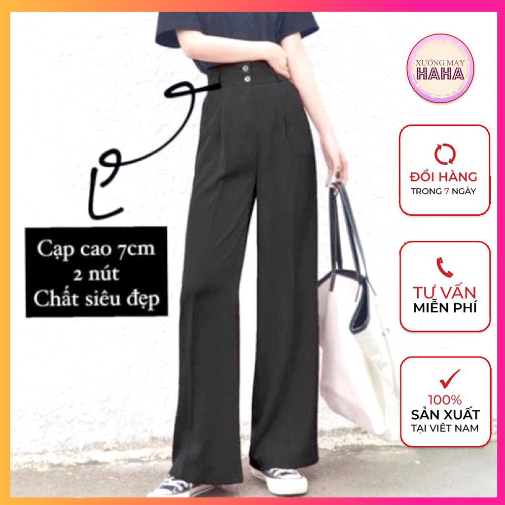 Quần Ống Rộng - QUẦN CULOTTES NỮ ỐNG SUÔNG DÀI CẠP TO 2 KHUY