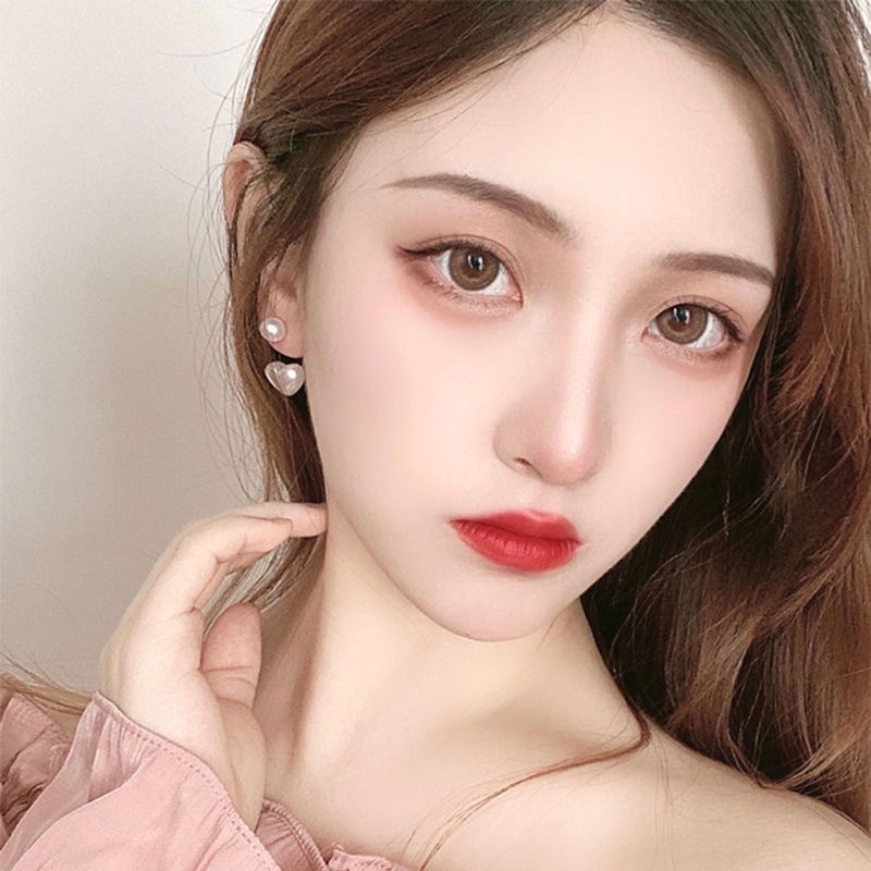 Bông Tai Mạ Bạc Hình Trái Tim Đính Ngọc Trai Giả Thời Trang Cho Nữ