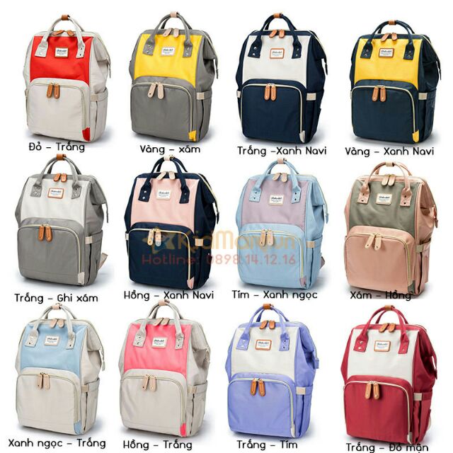 Balo bỉm sữa giữ nhiệt bình sữa, chống thấm đựng đồ cho mẹ và bé Dokoclub / Lovtis Mommy Bag