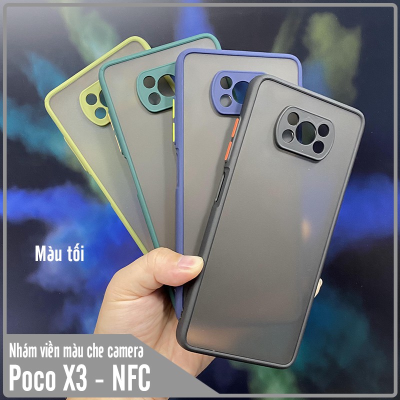 Ốp lưng cho Xiaomi Poco X3 NFC trong nhám viền màu che camera