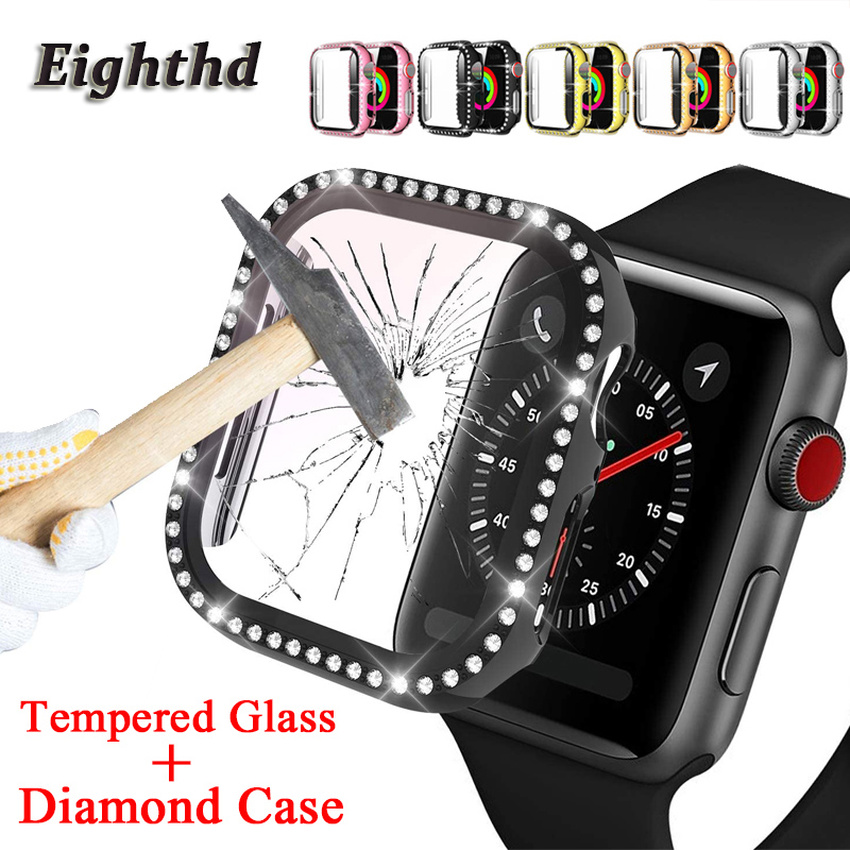 Bộ ốp bảo vệ màn hình đồng hồ thông minh cao cấp cho Apple Watch dòng 6 5 4 3 2 1 44mm 40mm 42mm 38mm