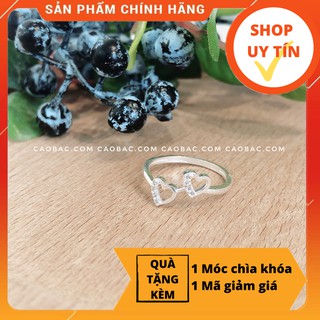 Nhẫn bạc ta đẹp💝nhẫn hai tim hở