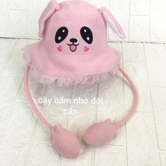 mũ cói tai thỏ trẻ em vẫy vẫy