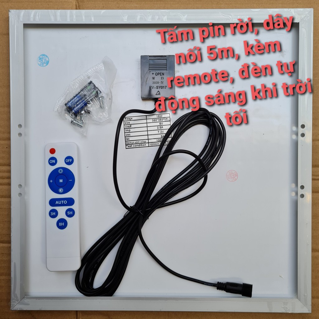 [new] ĐÈN LED NĂNG LƯỢNG MẶT TRỜI CHỐNG CHÓI 300W TẤM PIN RỜI - CÓ REMOTE - DÂY DÀI 5M - BH 12 THÁNG