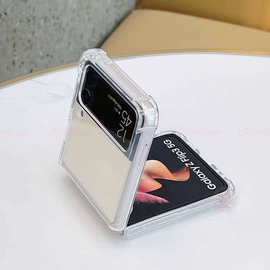 Ốp Lưng Chống Sốc Samsung Galaxy Z Flip3 Zflip 3 5G Silicone Dẻo Trong Sốc Bảo Vệ Máy Cao Cấp Handtown