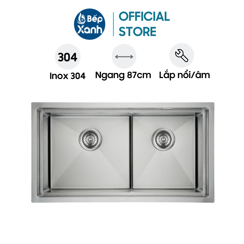 Chậu Rửa Chén 2 Ngăn Inox Hafele HS21-SSN2S90 567.94.030 - Hàng Chính Hãng