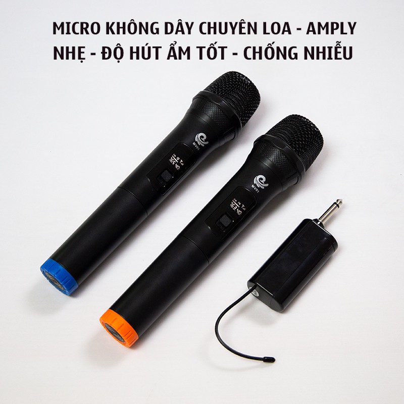 Micro không dây, mích hát karaoke MV01, chuyên dành cho mọi loa kéo, âm ly, tần số 50, hát nhẹ và êm