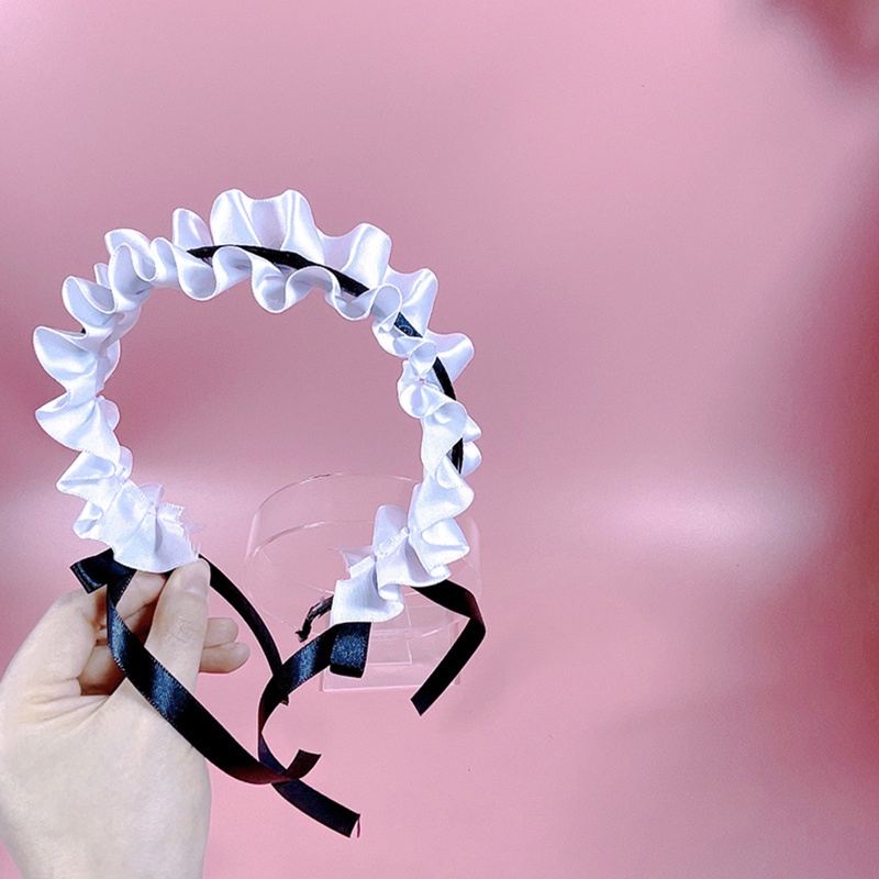 Băng Đô Cài Tóc Hình Nơ Phối Ren Phong Cách Lolita Dễ Thương Cho Bé Gái
