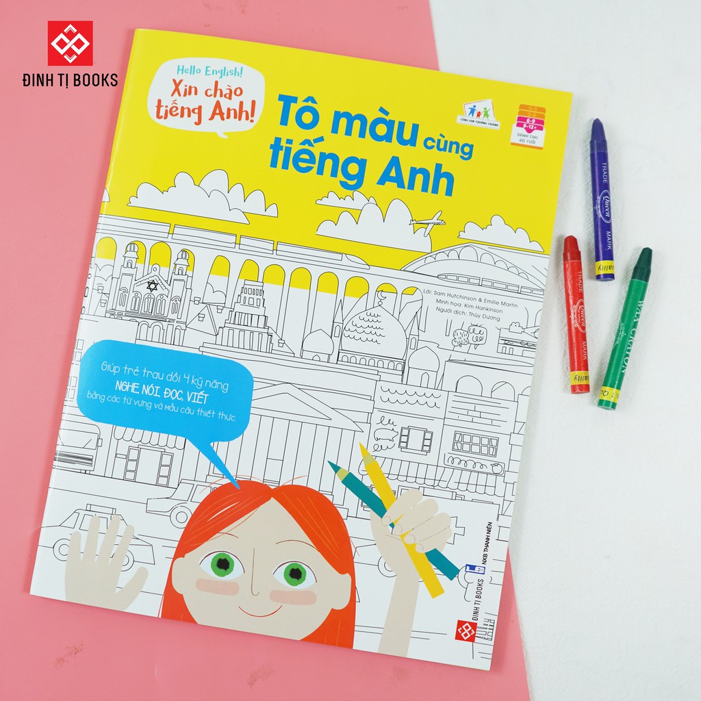 Sách - Hello English! - Xin chào tiếng Anh!- Tô màu cùng tiếng Anh