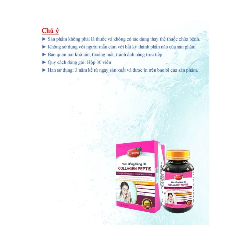 Viên Uống COLLAGEN PEPTIS Bổ Sung Collagen Và Glutathion cùng Các Dưỡng Chất Cho Da 30 Viên