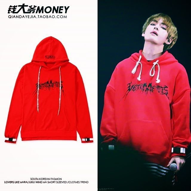 Áo hoodie đỏ giống V (BTS)