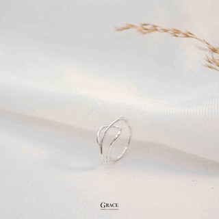 Nhẫn bạc Grace - uốn cong Rill