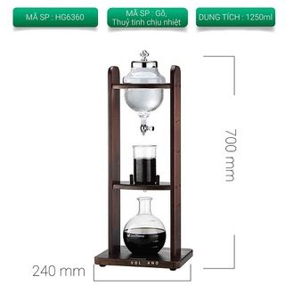 Volcano Bộ dụng cụ pha cà phê cold drip hình vuông