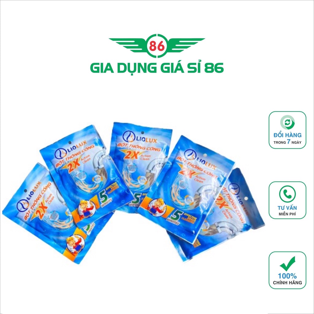 bột thông cống LIOLUX thông tắc cống, đường ống, bồn cầu, bồn rửa CỰC MẠNH - HÀNG VIỆT NAM