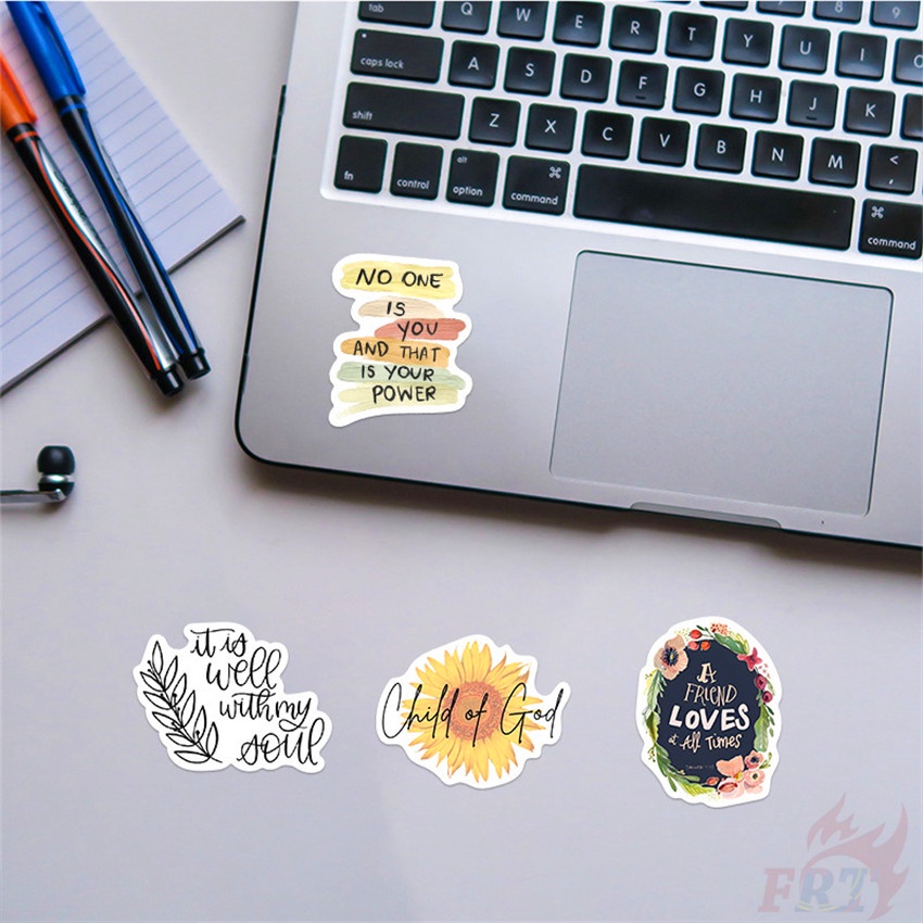 ❉ Bible Phrase Series 01 Stickers ❉ 50Pcs/Set Fashion DIY Waterproof Decals Doodle Stickers