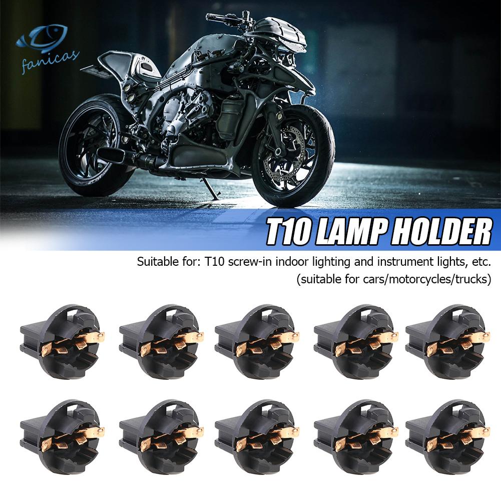 Set 10 ổ cắm bóng đèn FANICAS T10 cho xe hơi