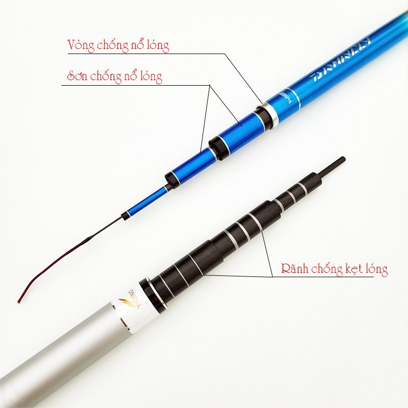 Cần Câu Đài Carbon Tuyết Ẩm Đao 6H - Tặng 1 ngọn phụ và có lóng để thay thế khi cần