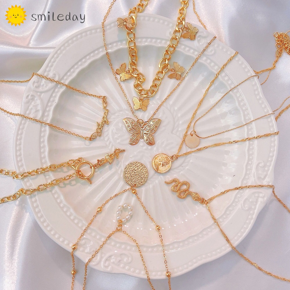 Thời Trang Vòng cổ Nhiều Lớp Mặt Hình Bướm / Rắn Độc Đáo